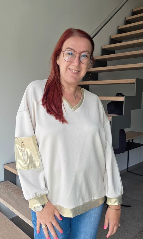 Sweater Aurelie - zacht met goud details