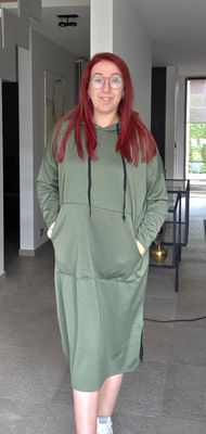 Sweater Dress Leanne - comfy hoodie in sweater stof