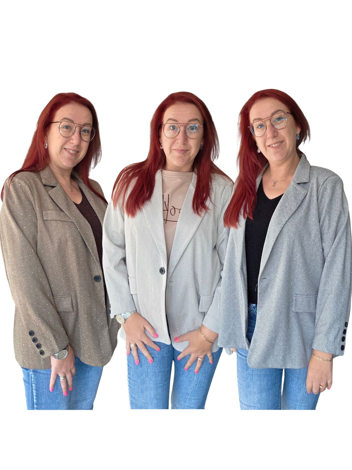 Blazer Lynn - schitterend in visgraad motief Blazer Lynn - schitterend in visgraad motief