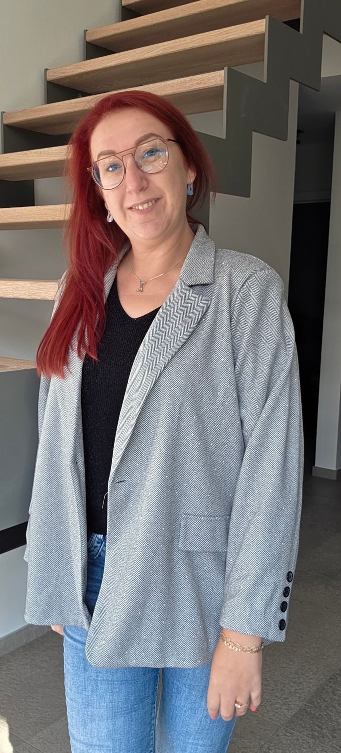 Blazer Lynn - schitterend in visgraad motief
