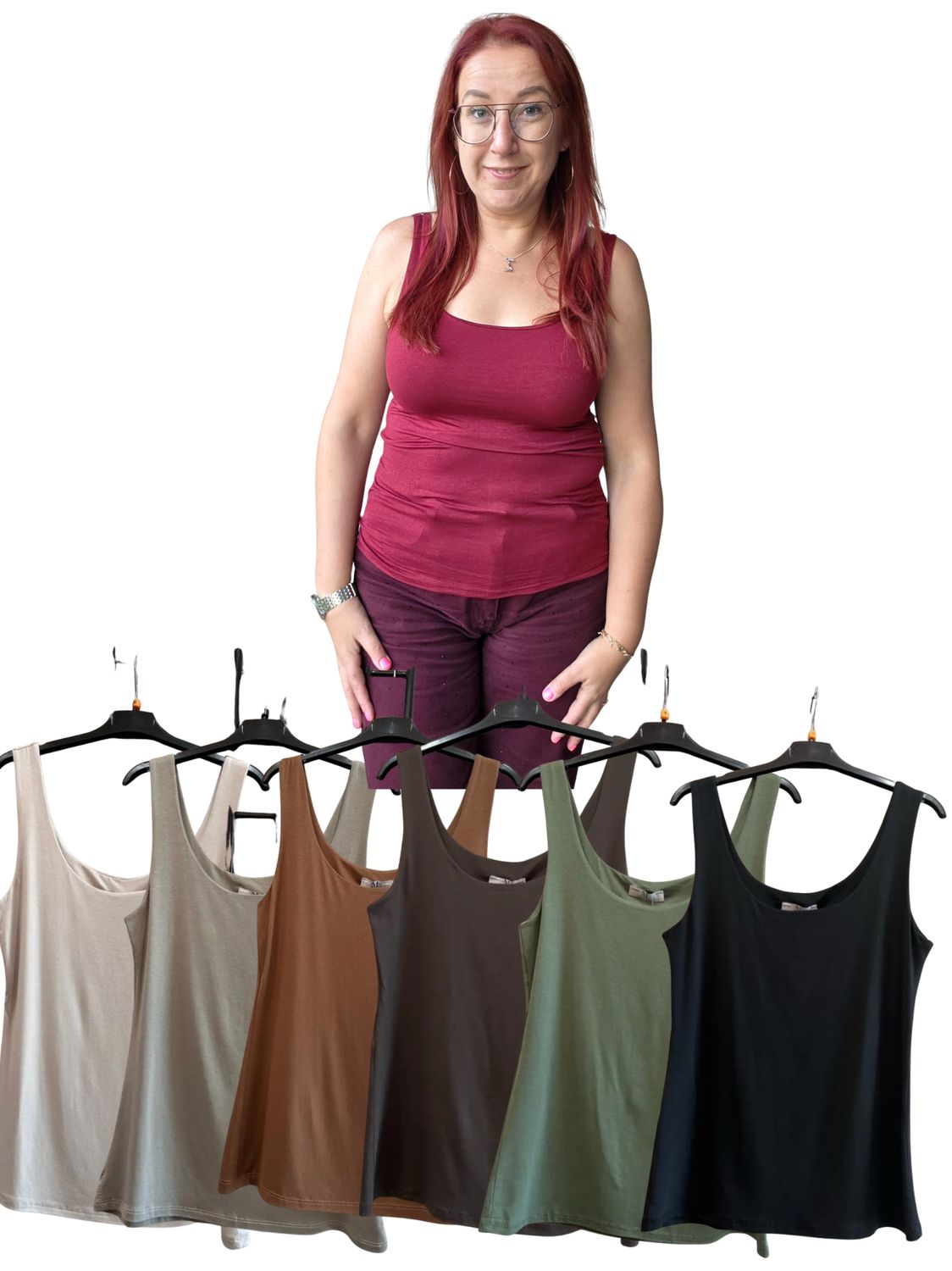 Top Louise - basic met breder bandje Top Louise - basic met breder bandje