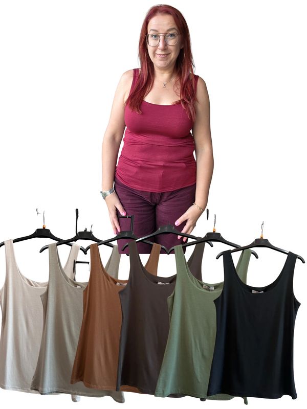 Top Louise - basic met breder bandje Top Louise - basic met breder bandje