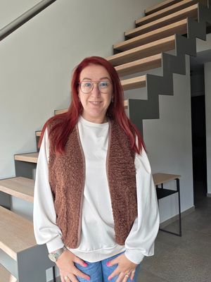 Gilet Dorien - bouclé met j'adore opdruk