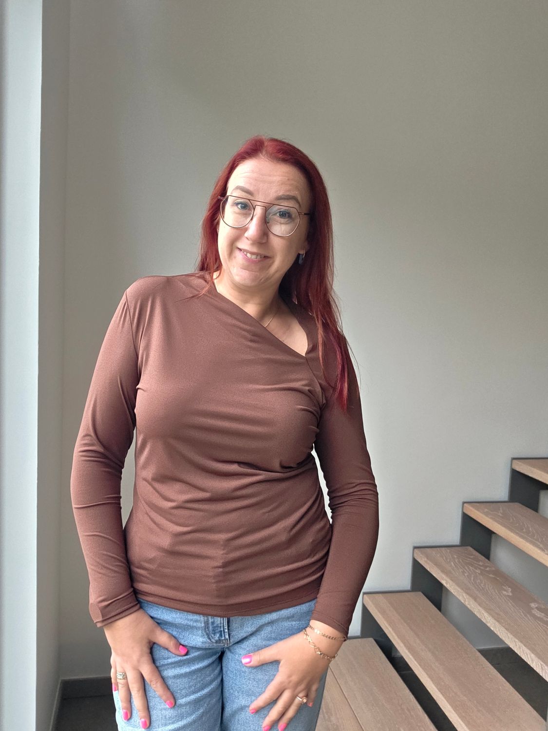 Longsleeve Morgane - zacht en asymmetrisch Longsleeve Morgane - zacht en asymmetrisch