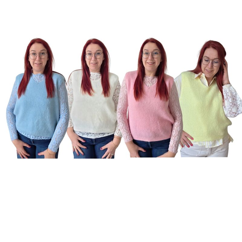 Debardeur Debbie - dungebreid makkelijk te combineren Debardeur Debbie - dungebreid makkelijk te combineren