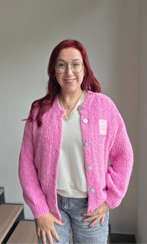 Vest Vivi - bouclé met crème de la crème label Vest Vivi - bouclé met crème de la crème label