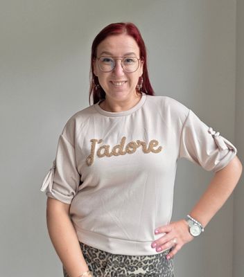 Sweatshirt Dora - gesp detail met j'adore opdruk