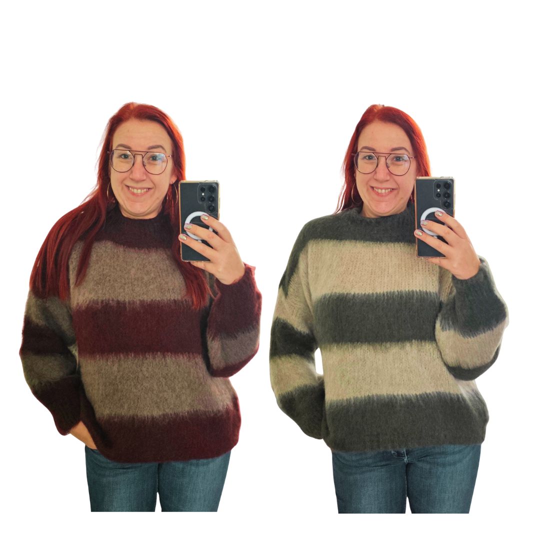 Trui Katja - ultra zachte in trendy strepen Trui Katja - ultra zachte in trendy strepen