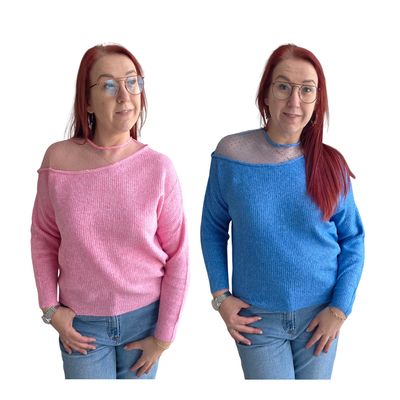 Trui Lieve - geribbeld stofje met off shoulder effect