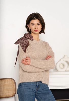 Trui Carly - gebreid met strikdetail in hals