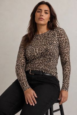 Top Brigitte - dunne en zachte cashmere-mix in panter