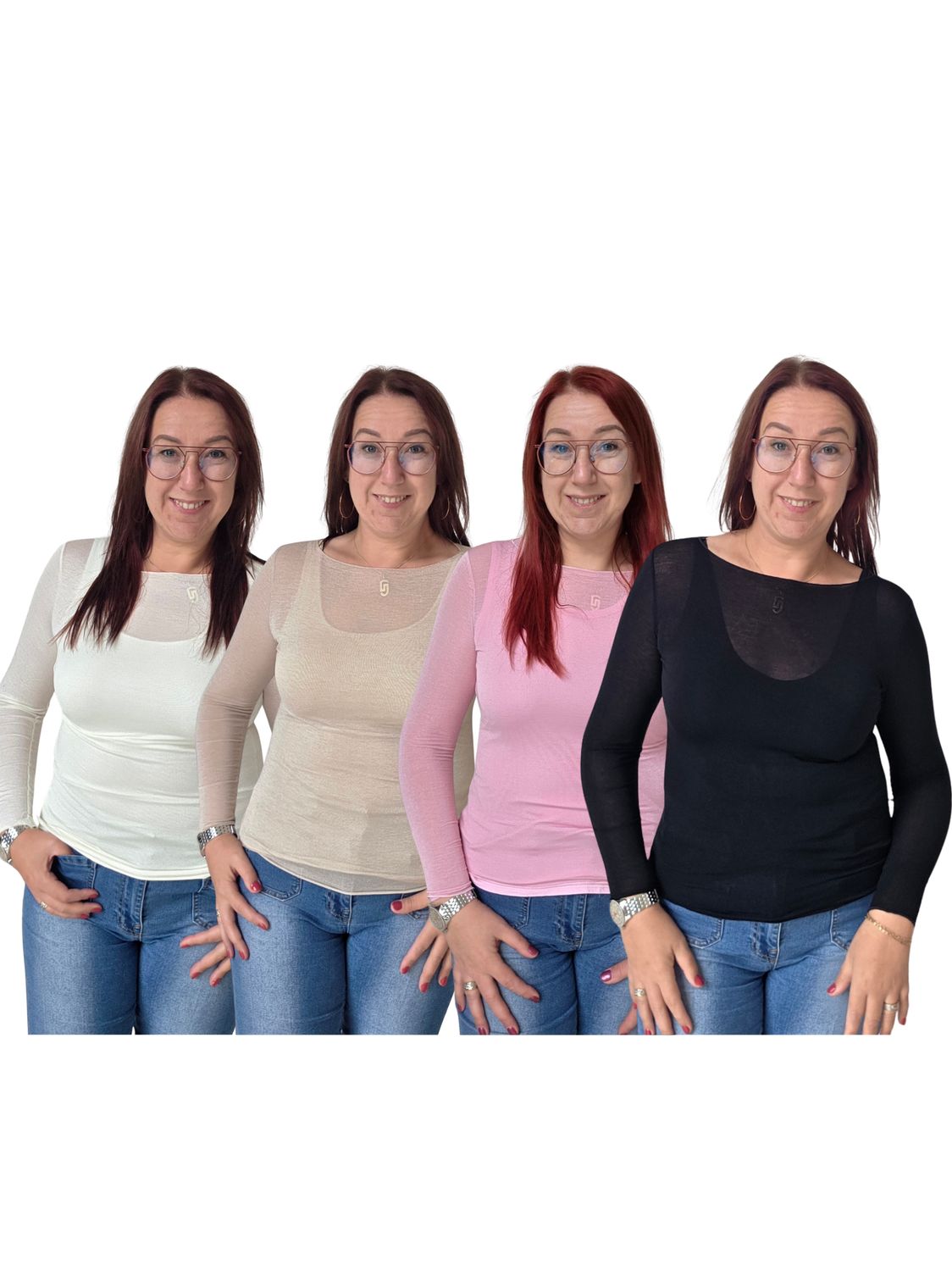 Top Roos - effen zachte cashmere-mix