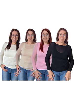 Top Roos - effen zachte cashmere-mix
