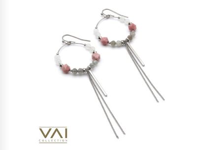 Oorbellen Hope - roze en grijze kleuren