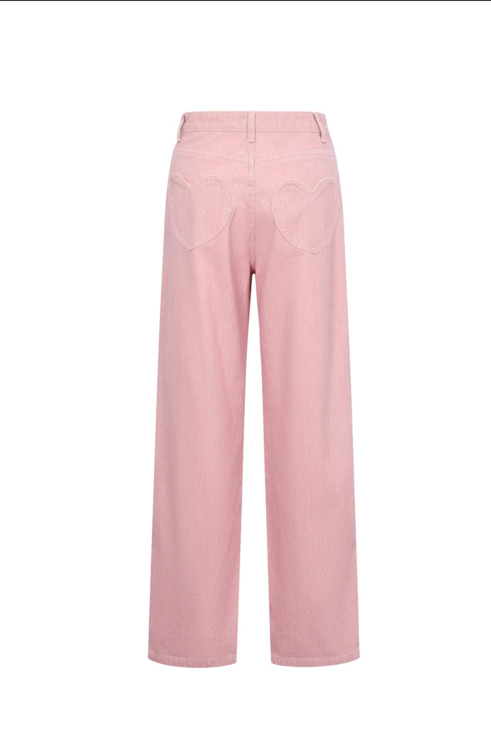Tall Broek Megan - roze wide leg met hartvormige achterzak