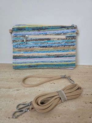 Handtas Daisy - dunne strepen multi-color en multi-draagbaar
