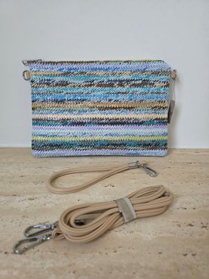 Handtas Daisy - dunne strepen multi-color en multi-draagbaar