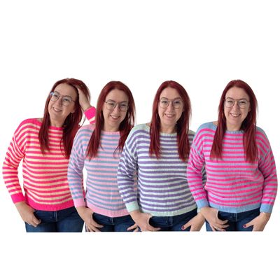 Trui Gwen - dun gebreid met dunne strepen