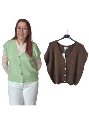 Vest Tessa - V-hals met gouden knopen Vest Tessa - V-hals met gouden knopen