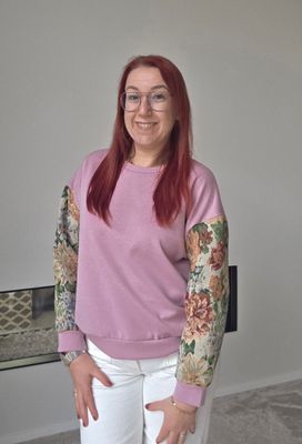 Sweater Rosalie - mouwen met gobelin print