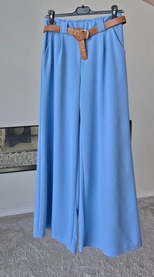 Pantalon Sien - brede pijp in travel stof