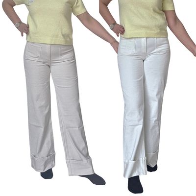 Tall Broek Ona - Queen Hearts wide leg stretch Tall Broek Ona - Queen Hearts wide leg stretch