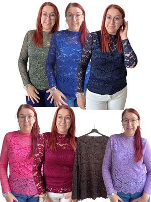 Top Nathalie - trendy kant met rechte mouw