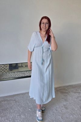 Jurk Katrijn - effen met Boho vibes