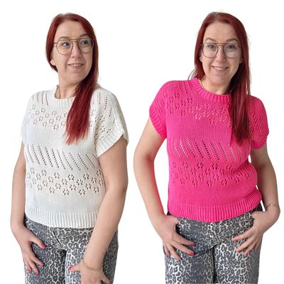 Top Fenna - korte mouw en opengewerkt