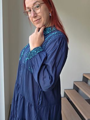 Jurk Selene - Blauw met turquoise details