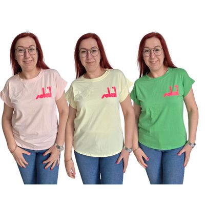 Shirt Solange - contrast met neon soleil opdruk