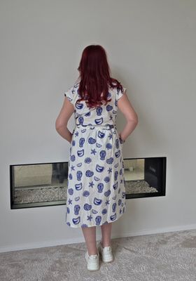 Jurk Esther - mouwloze a-lijn in zee thema
