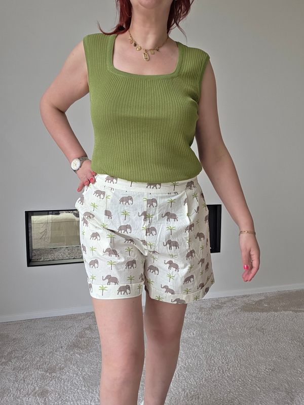 Short Olive - olifanten parade Short Olive - olifanten parade