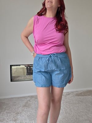 Short Lara - jeans met ruffle