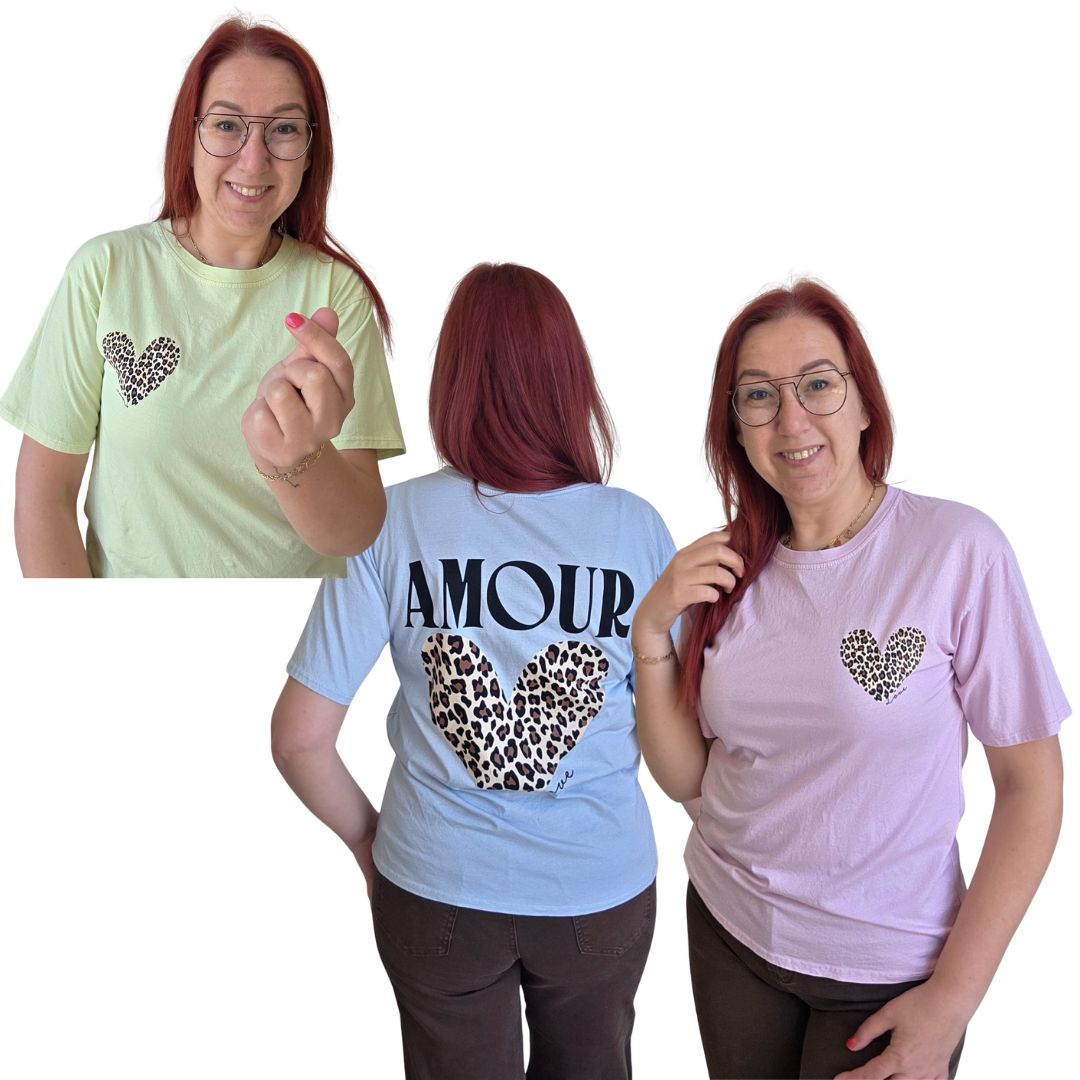 Shirt Mouna - Amour met panter hart