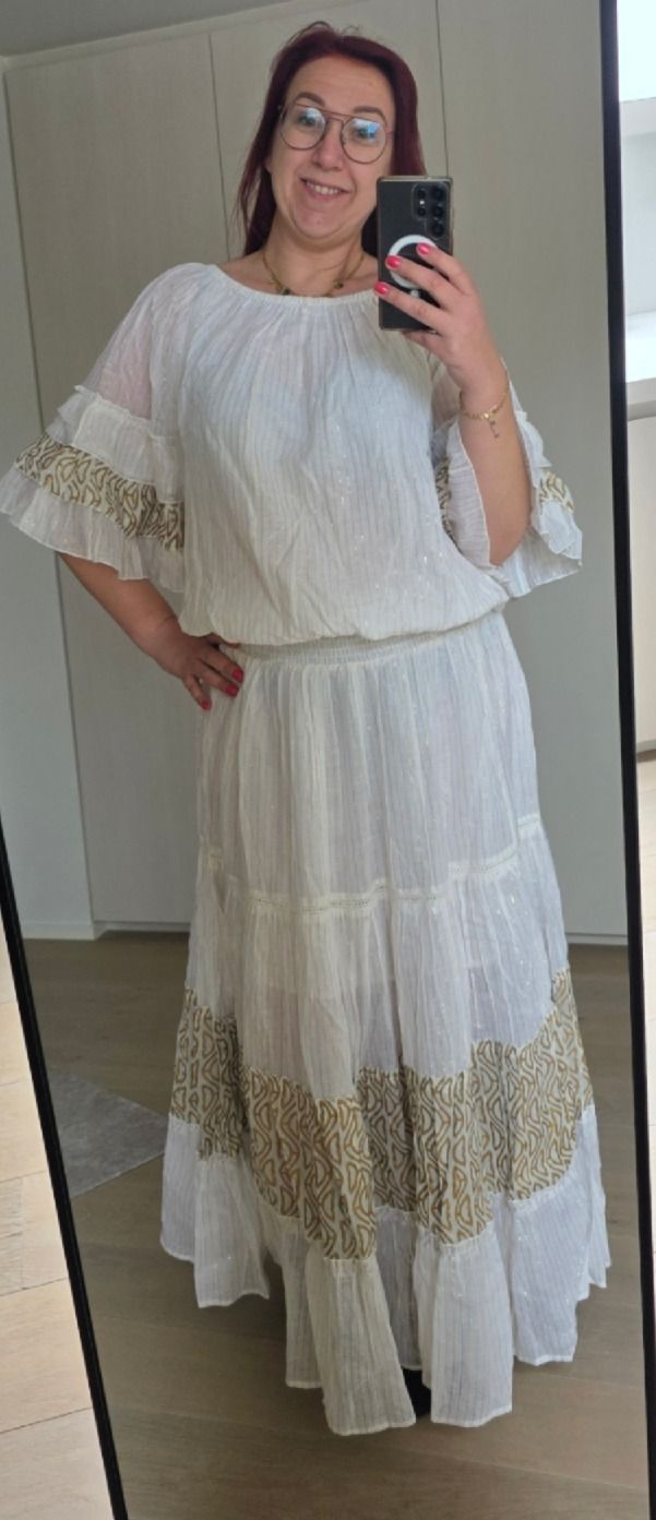 Set Gitta - lange rok met top in boho stijl