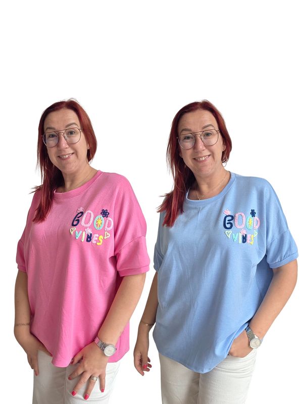 Shirt Goedele - Good Vibes opdruk