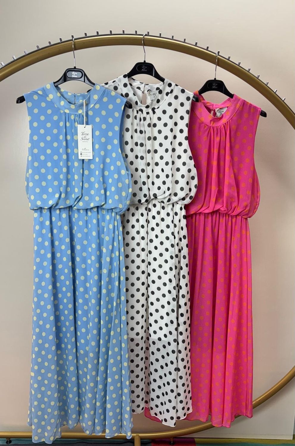 Jurk Tara - lange halter met bolletjes