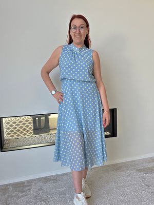 Jurk Tara - lange halter met bolletjes