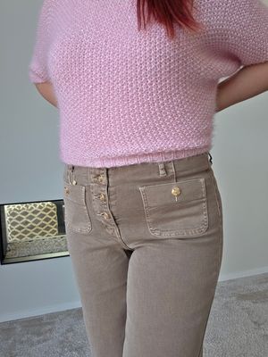 Broek Talia - taupe met gouden details