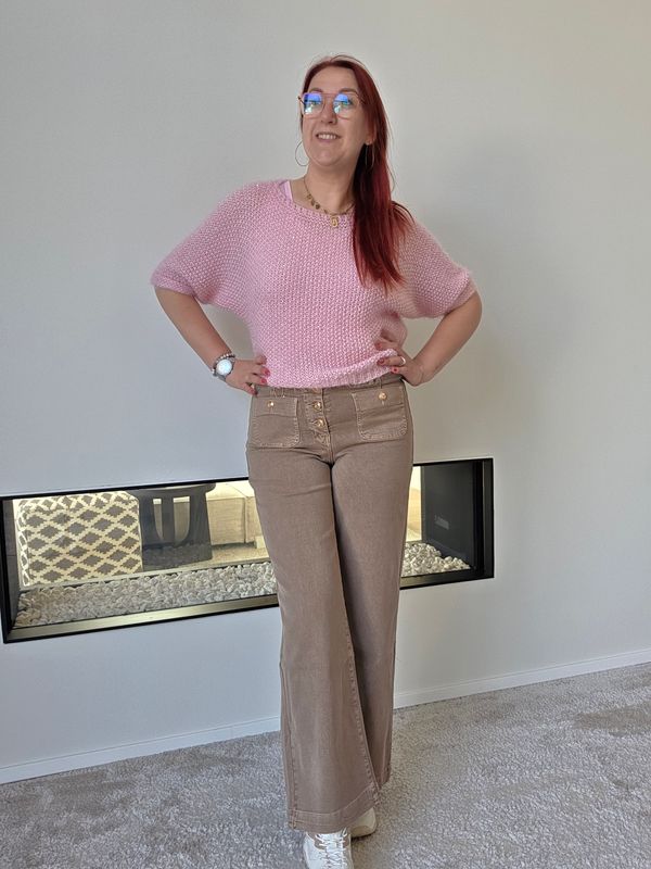 Broek Talia - taupe met gouden details