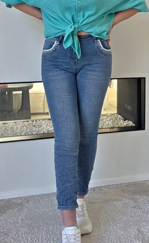 Broek Bonnie - Karostar stretch met boho details