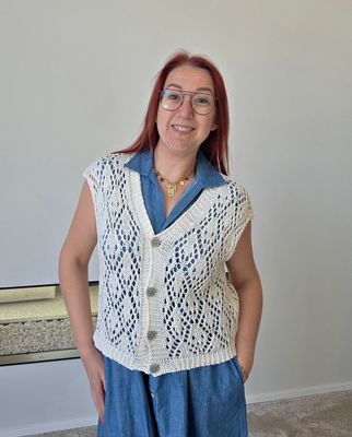 Vest Elly - gehaakte met V-hals