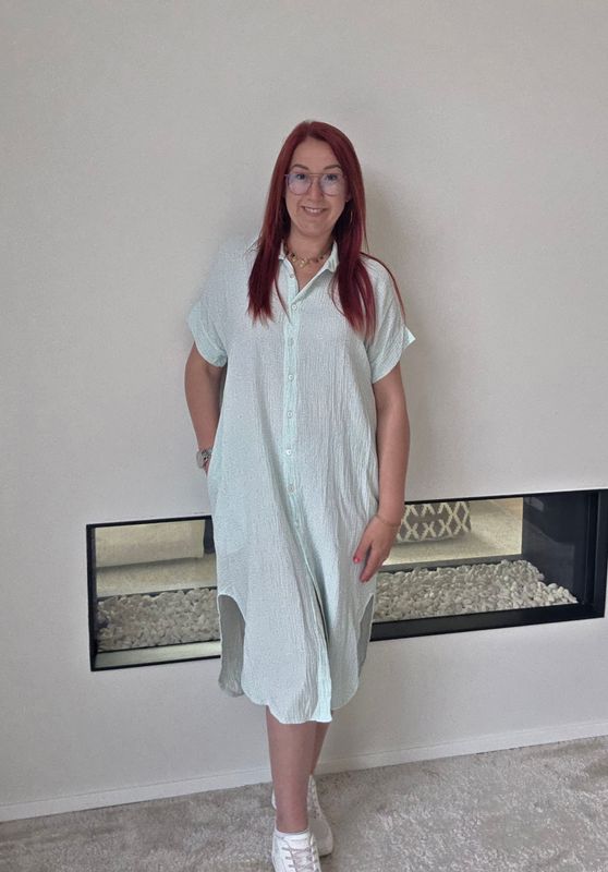 Jurk Mindy - mint in Tetra stof
