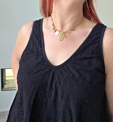 Jurk Gitte - zwart in broderie