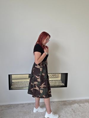 Jurk Lisa - army print en zwart