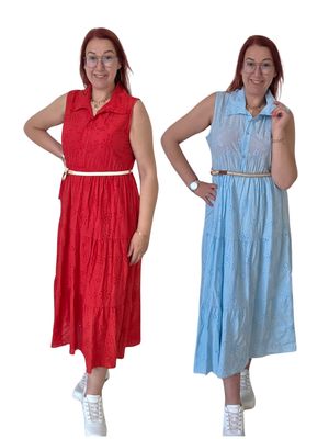 Jurk Emily - mouwloos in broderie Jurk Emily - mouwloos in broderie