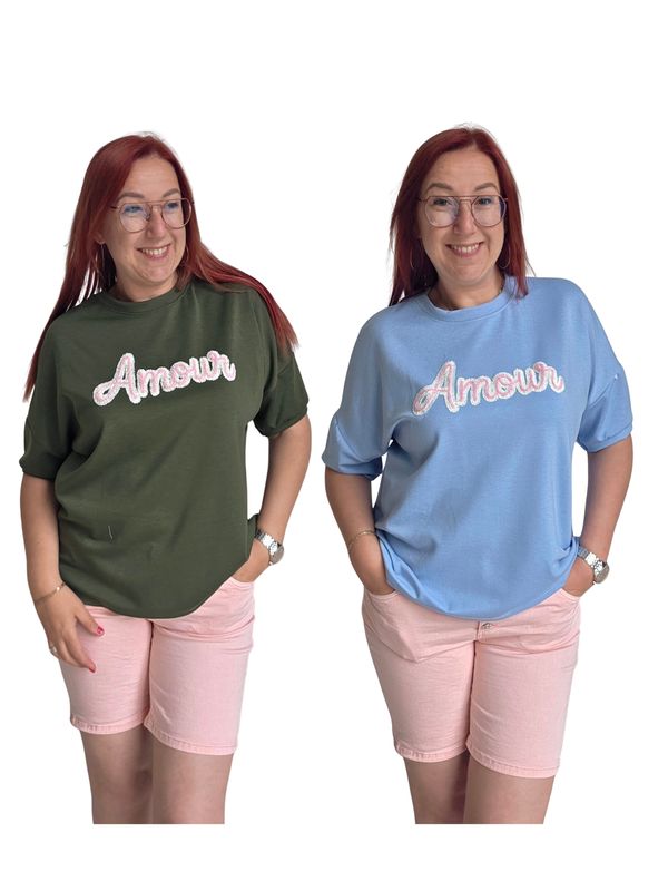 Sweatshirt Nour - zacht met Amour opdruk Sweatshirt Nour - zacht met Amour opdruk