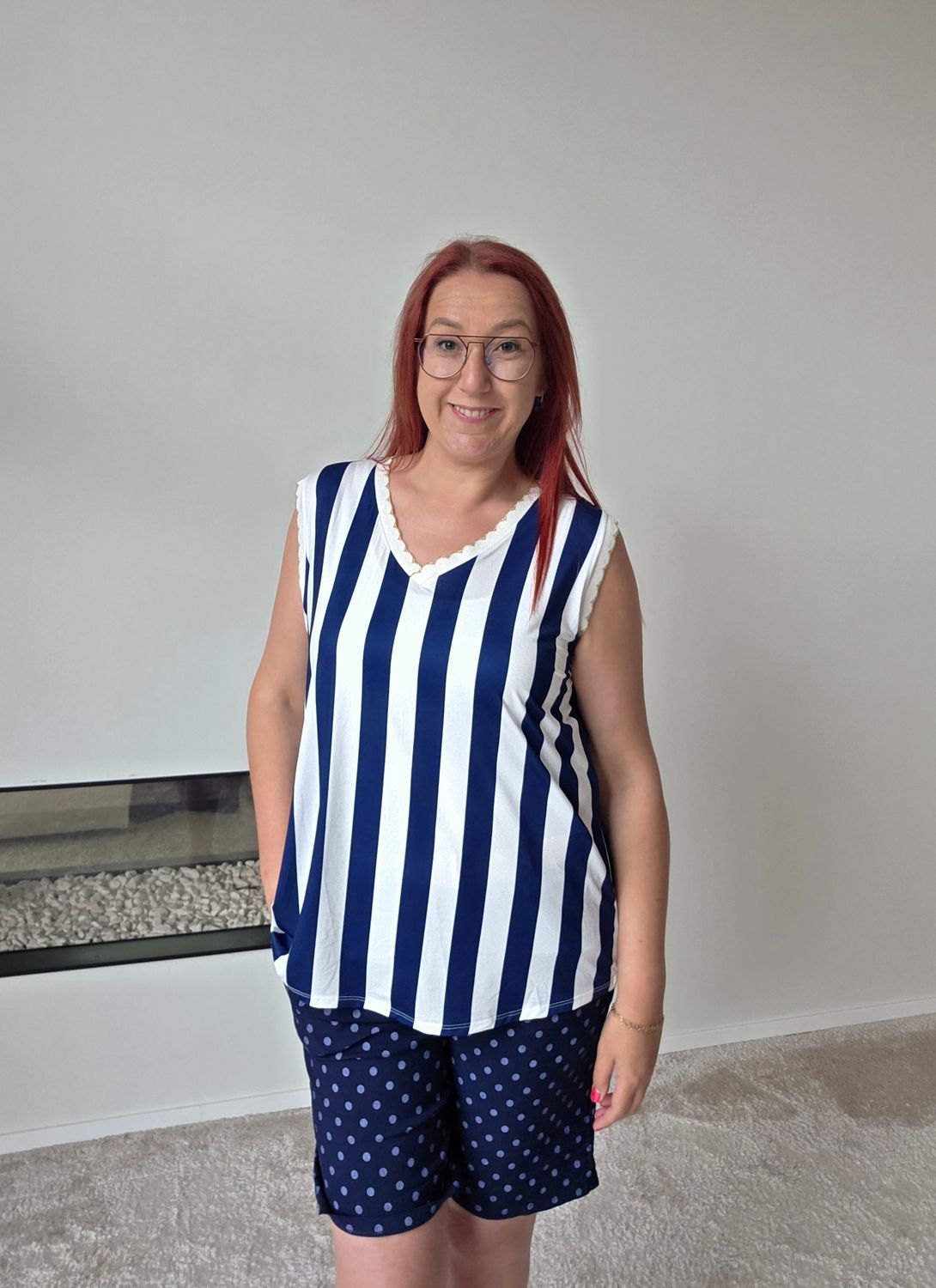 Top Noor - gestreept met gouddetail