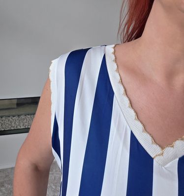 Top Noor - gestreept met gouddetail